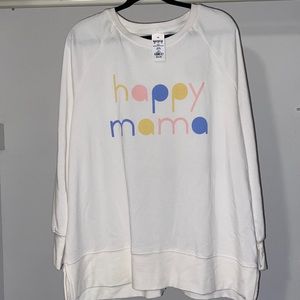 White SUPER SOFT happy mama crewneck sweatshirt